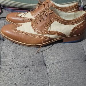 Cole Haan Brown and Cream Leather Oxfords